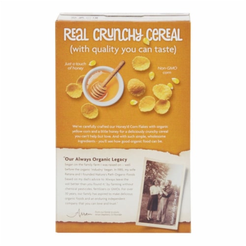 Nature's Path Organic® Honey'd Corn Flakes Cereal Perspective: back