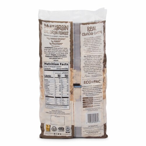 Nature's Path Organic® Multigrain Oat Bran Flakes Bag Cereal Perspective: back