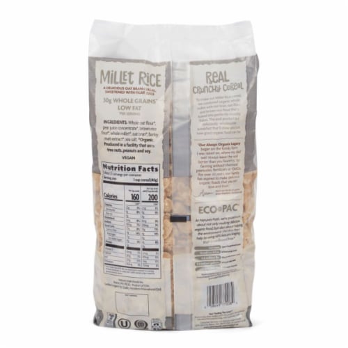 Nature's Path Organic® Millet Rice Oat Bran Cereal Perspective: back
