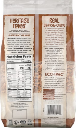 Nature's Path Organic® Heritage Flakes Bag Cereal Perspective: back