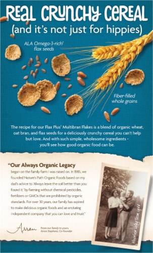 Nature's Path Organic® Flax Plus® Multibran Flakes Cereal Perspective: back
