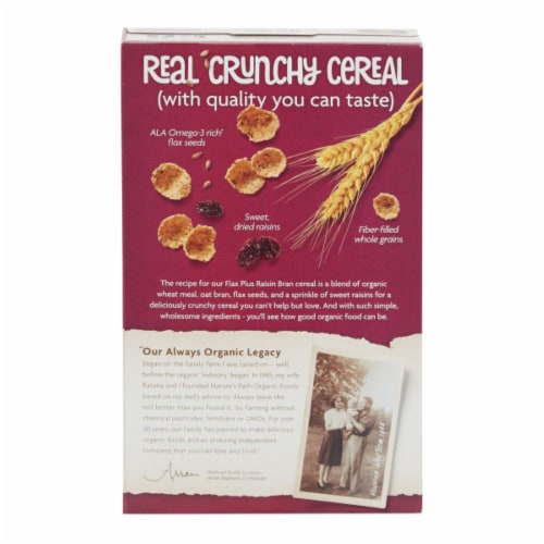 Nature's Path Organic® Flax Plus Raisin Bran Cereal Perspective: back