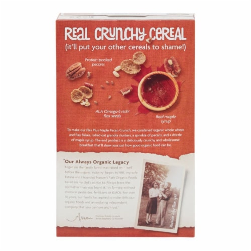 Nature's Path Organic® Flax Plus® Maple Pecan Crunch Cereal Perspective: back