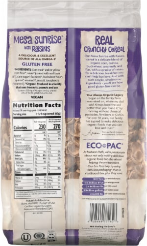 Nature's Path Organic® Mesa Sunrise with Raisins Bag Cereal Perspective: back