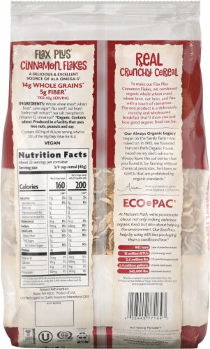 Nature's Path Organic® Flax Plus Cinnamon Flakes Bag Cereal Perspective: back