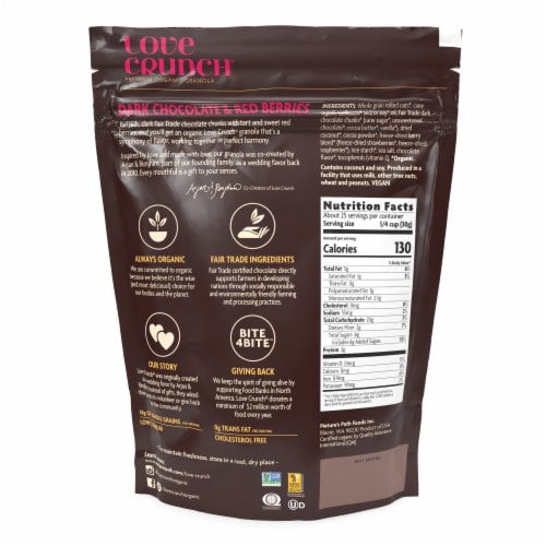 Nature's Path Love Crunch Dark Chocolate & Red Berries Granola Perspective: back