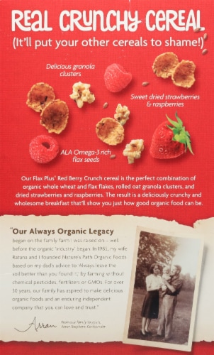 Nature's Path Organic® Flax Plus Red Berry Crunch Cereal Perspective: back