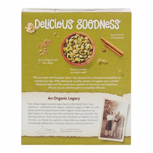 Nature's Path Organic Pumpkin Seed Plus Flax Granola Perspective: back