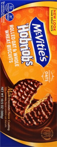 McVitie's® Hobnobs® Milk Chocolate Coated Rolled Oat & Whole Wheat Biscuits Perspective: back