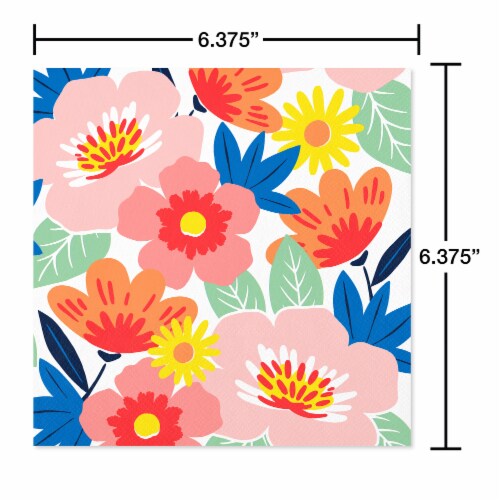 American Greetings 20-Count Lunch Napkins, Colorful Flowers Perspective: back