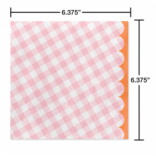 American Greetings 20-Count All Occasion Lunch Napkins, Pink Gingham Perspective: back