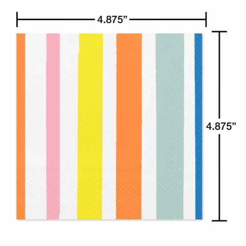 American Greetings 20-Count Beverage Napkins, Colorful Lines Perspective: back