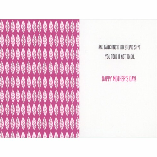 RPG Retro Woman: Having a Kid, Heart Walking Outside Body Funny Mother's Day Card Perspective: back