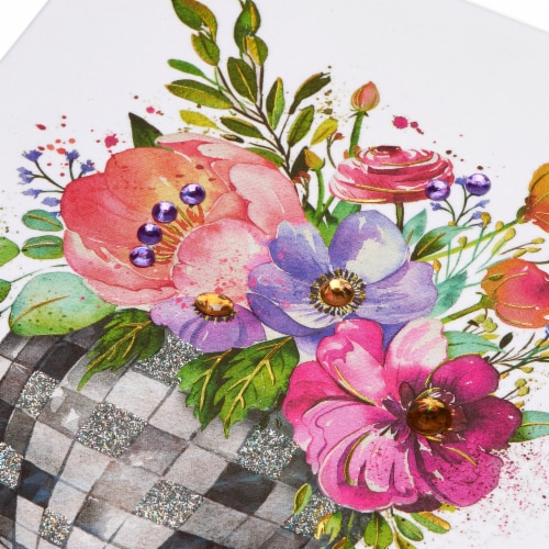 Papyrus Blank Card #54, Floral Disco Ball Perspective: back