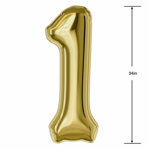 American Greetings Large Gold Foil Number '1' Balloon Perspective: back