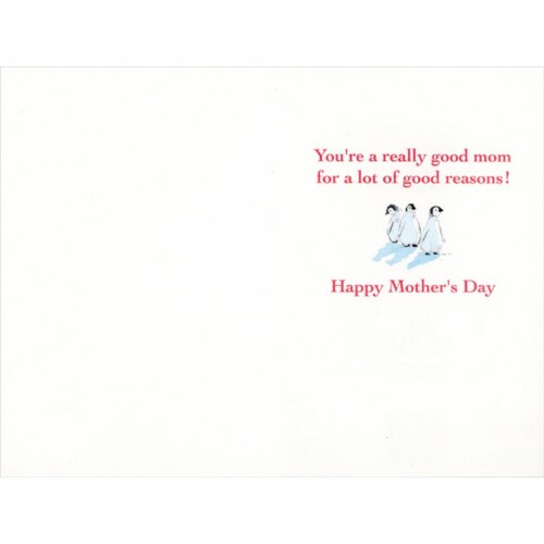 RPG Similar Penguins: Do You Think I'm a Good Mom Funny Mother's Day Card Perspective: back
