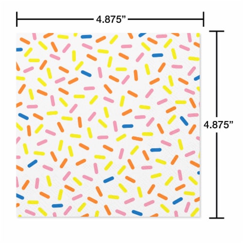 American Greetings 20-Count Beverage Napkins, Colorful Sprinkles Perspective: back