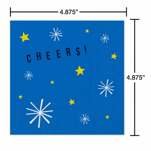 American Greetings 20-Count Birthday Beverage Napkins, Cheers on Blue Perspective: back