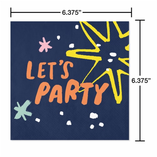 American Greetings 20-Count Birthday Lunch Napkins, Let's Party Perspective: back