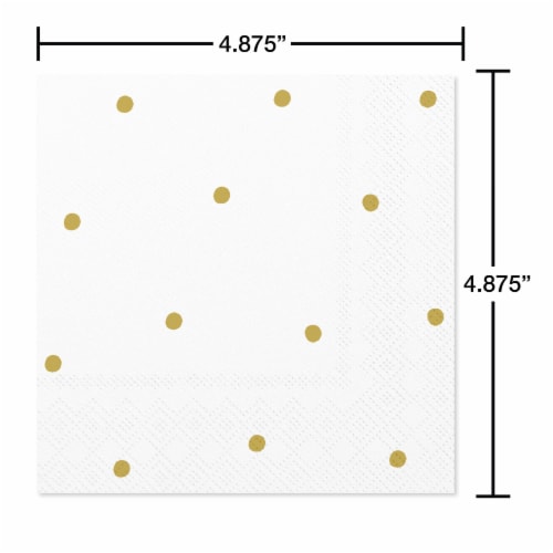 American Greetings 20-Count Beverage Napkins, Gold Polka Dots Perspective: back