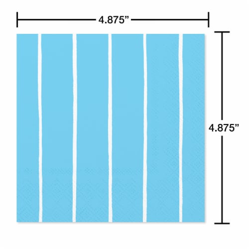 American Greetings 20-Count Beverage Napkins, Stripes on Blue Perspective: back