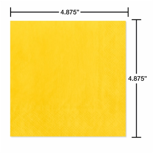 American Greetings 20-Count All Occasion Beverage Napkins, Yellow Perspective: back