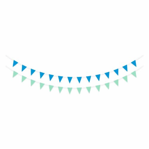 American Greetings 7' Feet Party All Occasion Banner Decoration, Blue and Green Pendants Perspective: back