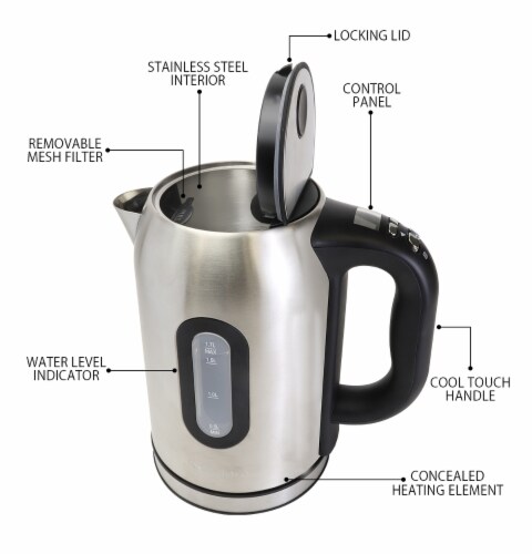 Kenmore Stainless Steel Digital Cordless Kettle Perspective: back