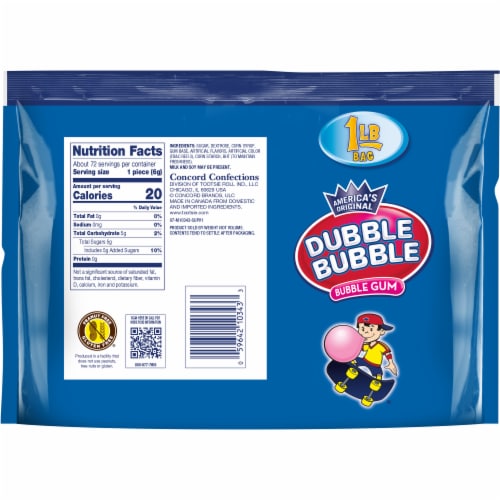 Dubble Bubble® Bubble Gum Bag Perspective: back