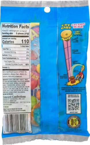 Cry Baby® Extra Sour Candy Chews Perspective: back
