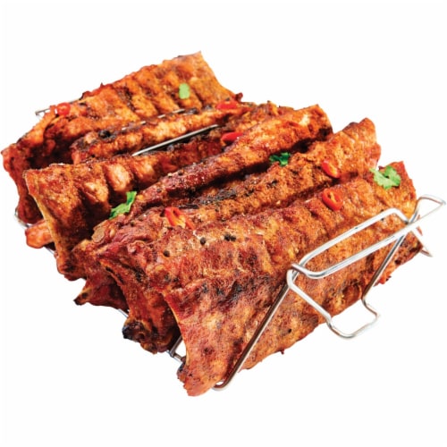 GrillPro 15.5 In. Stainless Steel Rib & Roast Grill Rack 41616 Perspective: back