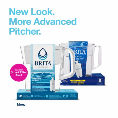 Brita Small 6 Cup White Denali Water Filter Pitcher with Standard Filter Perspective: back