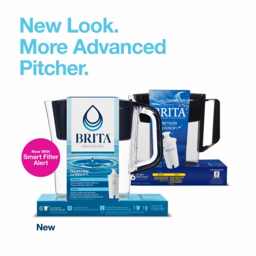 Brita Small Black 6 Cup Water Filter Pitcher with Standard Filter Perspective: back