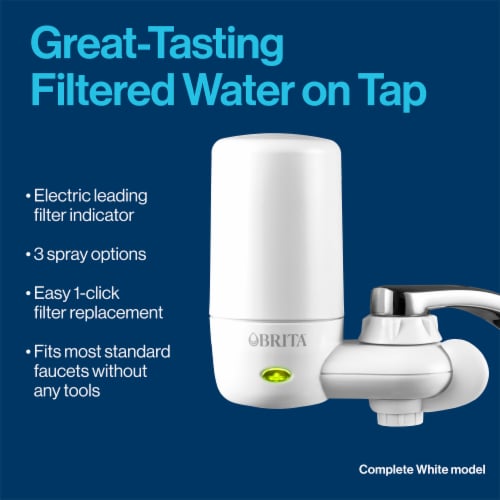 Brita Tap Water System Faucet Filter Change Reminder BPA Free Basic White