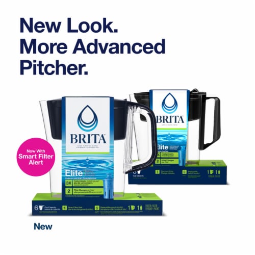 Brita Small Limo Black 6 Cup Water Filter Pitcher with Elite Filter Perspective: back