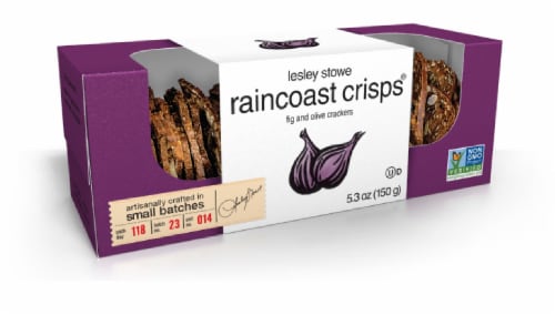 Lesley Stowe's Raincoast Crisps® Fig & Olive Crackers Perspective: back