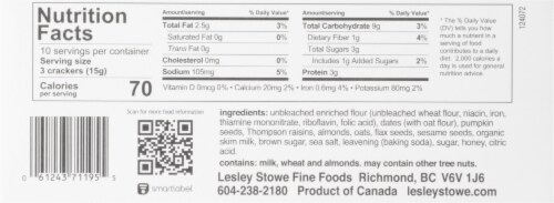 Lesley Stowe's Raincoast Crisps® Salty Date & Almond Crackers Perspective: back