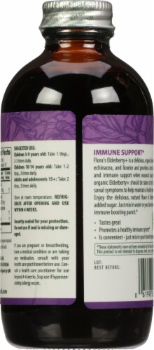 Flora Certified Organic Elderberry with Echinacea Immune Support Liquid Perspective: back