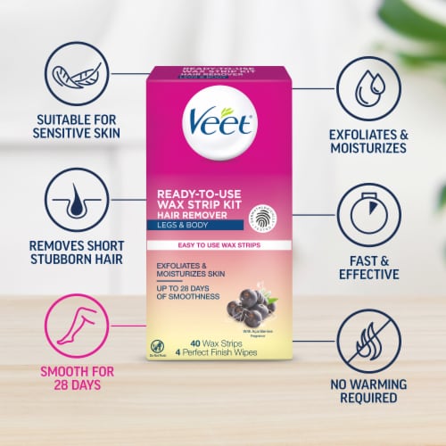 Veet Legs & Body Wax Strip Kit Perspective: back