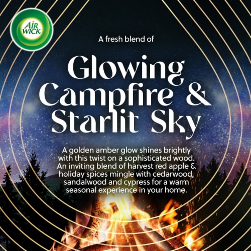 Air Wick Scented Oil Refill, Holiday Plug In, Fall Air Freshener, Glowing Campfire and Starlit Sky Perspective: back