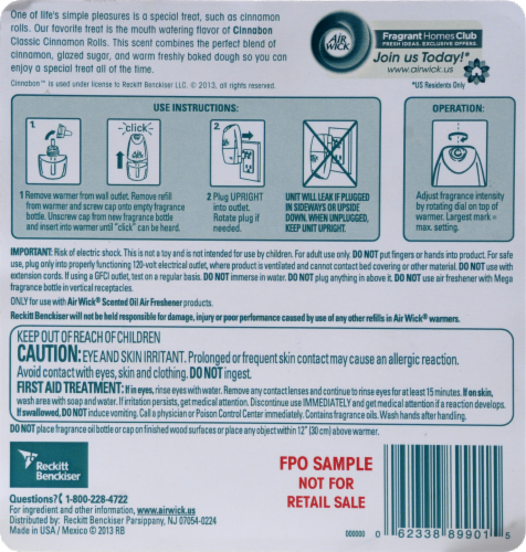 Air Wick Cinnabon Scented Oil Perspective: back