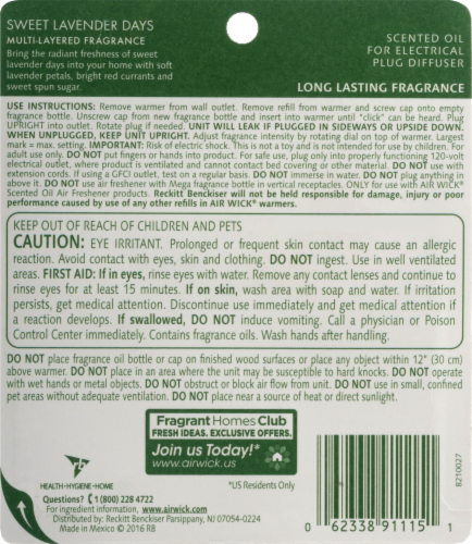 Air Wick Life Scents Sweet Wild Lavender Days Scented Oil Refills Perspective: back