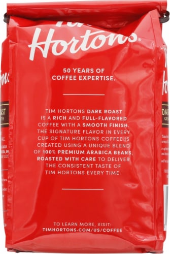 Tim Hortons® Dark Roast Ground Coffee Perspective: back