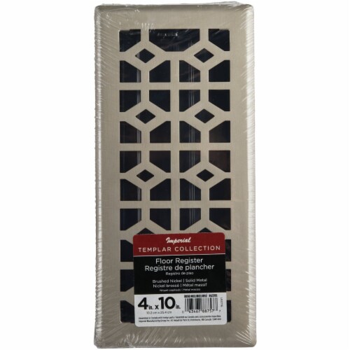 Imperial Templar 4 In. x 10 In. Brushed Nickel Steel Floor Register RG3395 Perspective: back