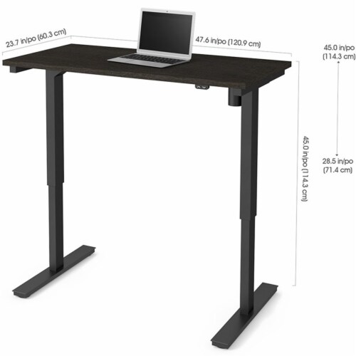 Bestar Electric Adjustable Height Standing Desk in Deep Gray, 1 King
