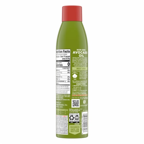 Pam Avocado Oil Non-Gmo Cooking Spray Perspective: back