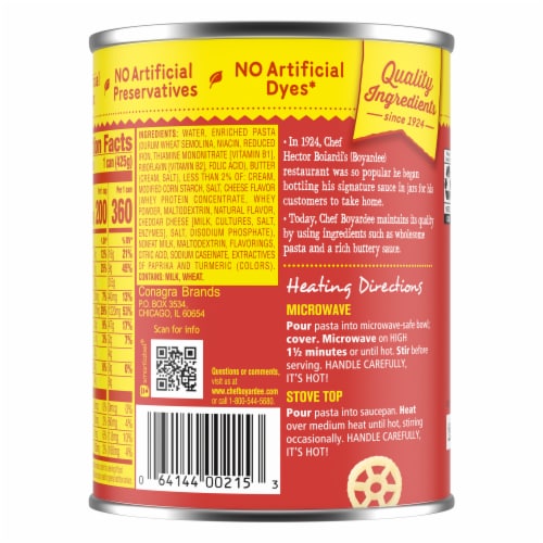 Chef Boyardee Pasta In Butter Sauce Perspective: back