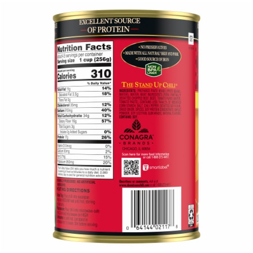 Dennison's Original Chili Con Carne With Beans Perspective: back