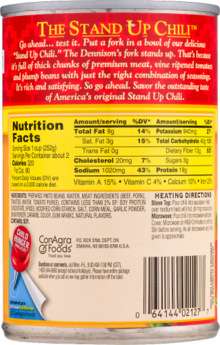 Dennison's Chunky Chili Con Carne with Beans Perspective: back