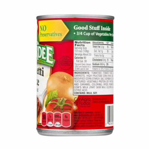 CHEF BOYARDEE Sauce With Meat Perspective: back